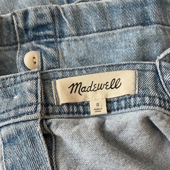 Madewell Denim Crop Tank Top, Button Back, Size Small - Picture 5 of 6